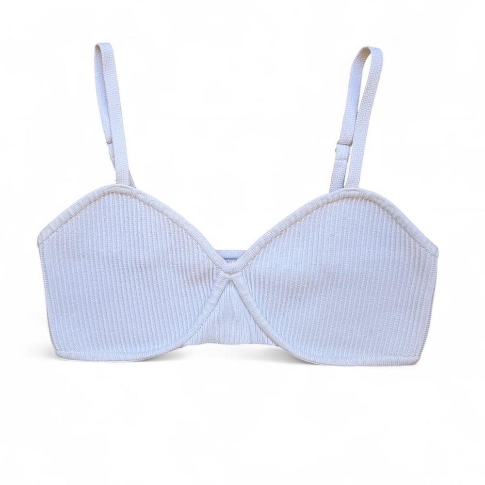 Babaton ribbed bralette in white
